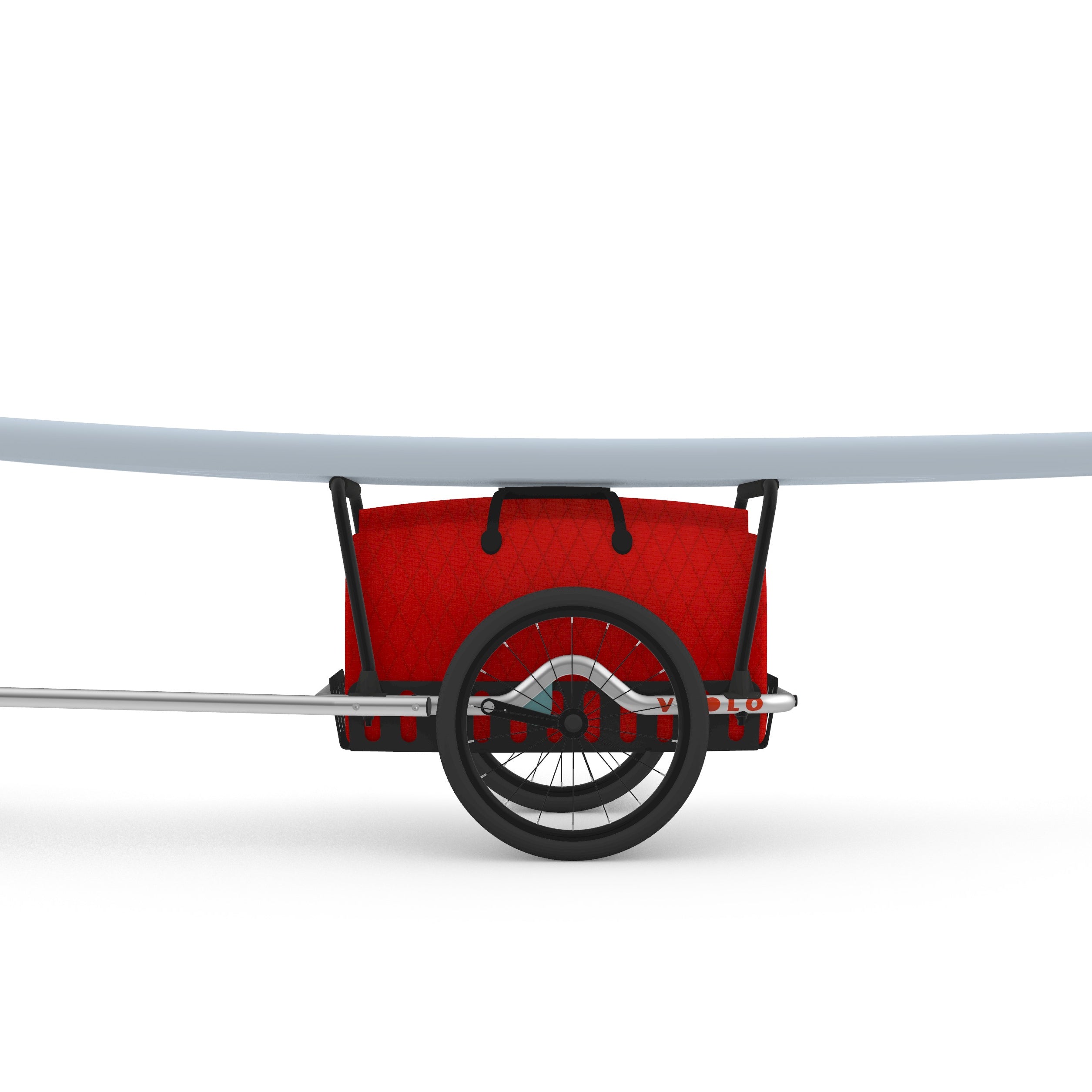 Fahrradanhänger mit langer Deichsel für SUP-Transport