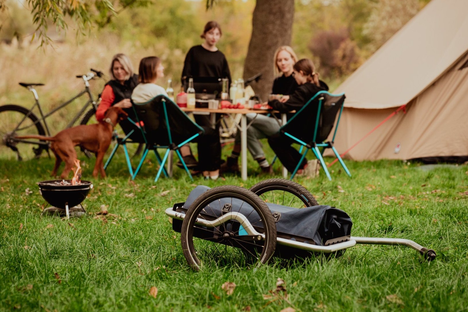 veolo fahrradanhaenger glamping fahrrad